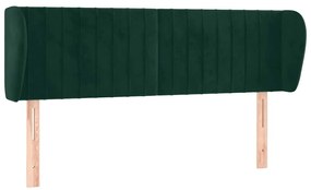 3117433 vidaXL Горна табла за легло с уши, тъмнозелена, 147x23x78/88см, кадифе