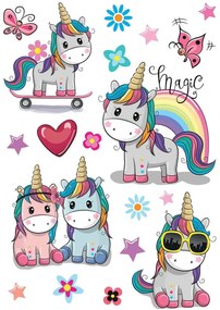 Декоративни стикери за стена Colorful Unicorns Ango