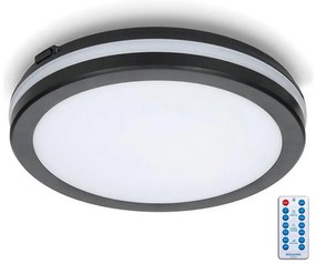 LED баня таванно осветително тяло с сензор LED/24W/230V пр. 30 см черно + DO