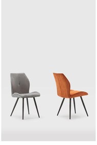 Оранжеви велурени трапезни столове в комплект 2 бр. Adaya – Marckeric