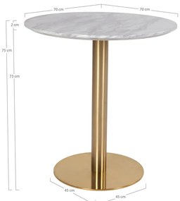 Кръгла маса за хранене с мраморен плот ø 70 cm Bolzano - House Nordic