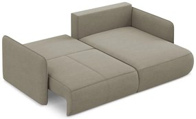 Бежов разтегателен ъглов диван с място за съхранение (десен ъгъл) Nanea – Makamii