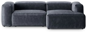Сиво-син ъглов диван от рипсено кадифе (десен ъгъл) Bergamo – Cosmopolitan Design