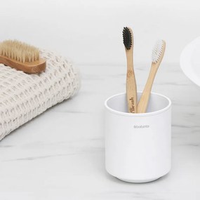 Стойка за четки за зъби Brabantia MindSet 1005685, Лесно почистване, Широк отвор, Минерално покритие, Бял