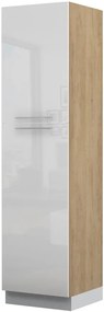 Висок подов шкаф Raval K23-60-2KF-Oak - White glossy