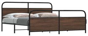 3318668 vidaXL Метална рамка за легло, без матрак, кафяв дъб, 200x200 см
