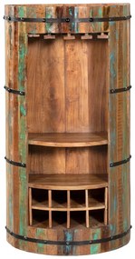 Шкаф за вино от рециклирано дърво за 8 броя бутилки в естествен цвят 60x115 cm Kaveri – Interia Home &amp; Living