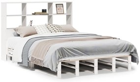 3323942 vidaXL Легло с етажерка за книги, без матрак, 120x190 см, дърво масив