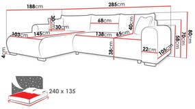Ъглов диван Merkos-Светло сиво