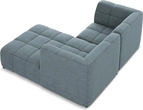 Син ъглов диван от прежда с примки от букле (десен ъгъл) Aloha – Makamii