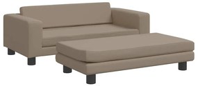 3196418 vidaXL Детски диван с табуретка капучино 100x50x30 см изкуствена кожа
