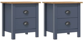 Sonata H Нощни шкафчета Hill 2 бр сиви 46x35x49,5 см борово дърво масив