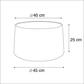 Абажур от памук черен 40/45/25 със златен интериор