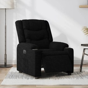 3206569 vidaXL Електрически стол реклайнер, черен, текстил