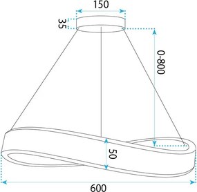 ВИСЯЩА ТАВАННА ЛАМПА SWE066-CP 60cm GOLD