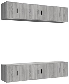 3188660 vidaXL Комплект ТВ шкафове от 6 части, сив сонома, инженерно дърво