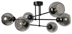 Плафон КОМПАС G, черен/сив, 6xE27