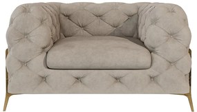 Сиво-бежово кадифено кресло Chelsea Bis – Ropez