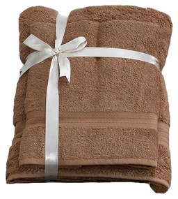 Кафяви памучни хавлии и кърпи за баня в комплект от 2 бр. от тери – Foutastic