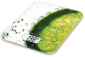 Кухненска везна Beurer KS 19 Fresh, До 5 кг, ТАРА, Сензорно управление, LCD, Стъкло, Ултратънка, Зелен