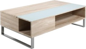 Холна маса с повдигаща плоскост ENZO 110x60 cm бяла/дъб сонома