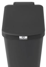 Кош за боклук с педал Brabantia StepUp 1005557, 40 л, Екологични материали, Голям отвор, Тъмносив