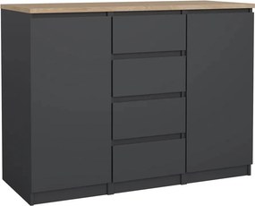 Тъмносив скрин 121x91x50 cm Naia – Tvilum