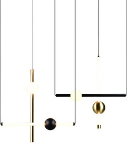 Черно/ в златист цвят LED затъмняващо се висящо осветително тяло Melita – Trio