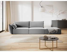 Светлосив кадифен диван ляв ъгъл 264 cm Vanda – Mazzini Sofas