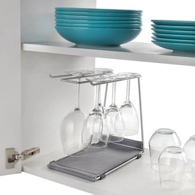 Стоманен държач за чаши за вино в сребристо Calix - Metaltex