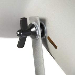 Индустриална подова лампа на дървен триножник с сива абажура - Laos