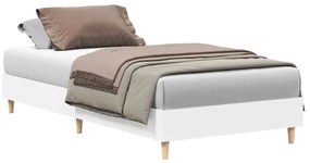 861048 vidaXL Рамка за легло без матрак, бяла, 90x200 см, масивно дърво