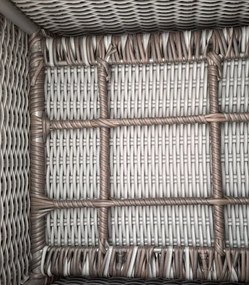 Градински ратанов фотьойл с подложка за крака