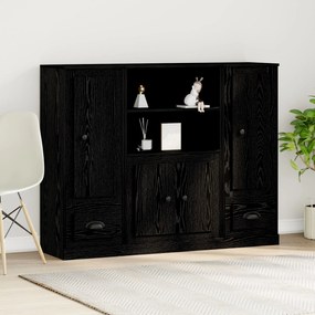 Sonata H Висок шкаф Черен Дъб 132x35,5x103,5 см Инженерна дървесина