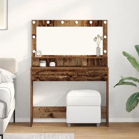 Sonata H Тоалетна маса с LED осветление - Винтидж дърво - 100x41x135 см