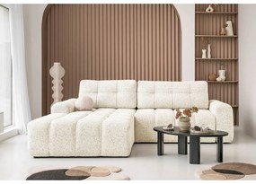 Кремав разтегателен модулен ъглов диван с място за съхранение (ляв ъгъл) Lulu – Miuform