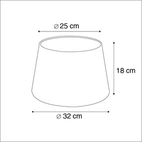 Абажур от памук черен 32/25/18 със златен интериор