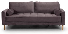 Двуместен диван Midcentury в кафяво кадифе, 180/93/66 см
