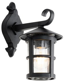 Класически външен стенен фенер черен IP44 - Herb
