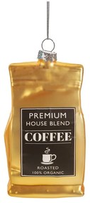 Стъклена ръчно изработена коледна украса 10 cm Coffee – Sass &amp; Belle