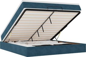 3311205 vidaXL Османска легло с матрак, тъмносиньо, 180x200 см, кадифе