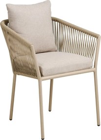 Бежов градински стол метален/подплатен Salerno – House Nordic