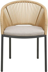 Бежов градински стол метален/подплатен Novella – House Nordic