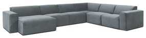 Сив ъглов диван от рипсено кадифе (десен ъгъл) Sting – Scandic