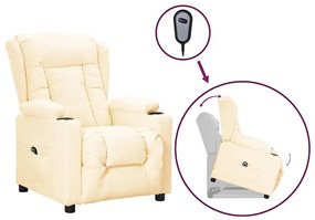 3093446 vidaXL Изправящ стол, кремав, изкуствена кожа