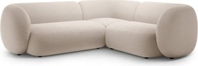 Бежов кадифен ъглов диван (десен ъгъл/L форма) Kate – Micadoni