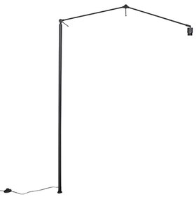Регулируема черна рамо без основа за подова лампа - Editor