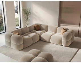 Бежов кадифен ъглов диван Loretto – Cosmopolitan Design