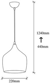 Висящо осветително тяло в златисто с метален абажур ø 22 cm Dodo – Opviq lights