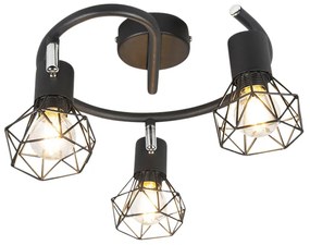 Прожектор в стил арт деко черен регулируем 3-светлина - Mosh